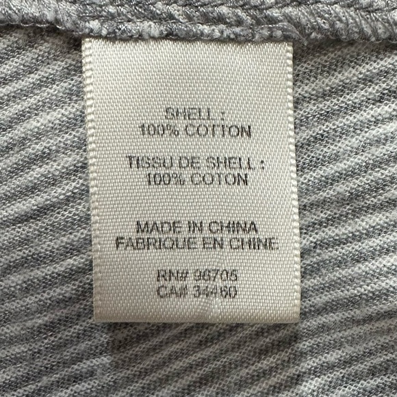 Rebecca Taylor 100% Cotton Gray Cream Striped Knit Peplum Top, Sz Large - Picture 10 of 12